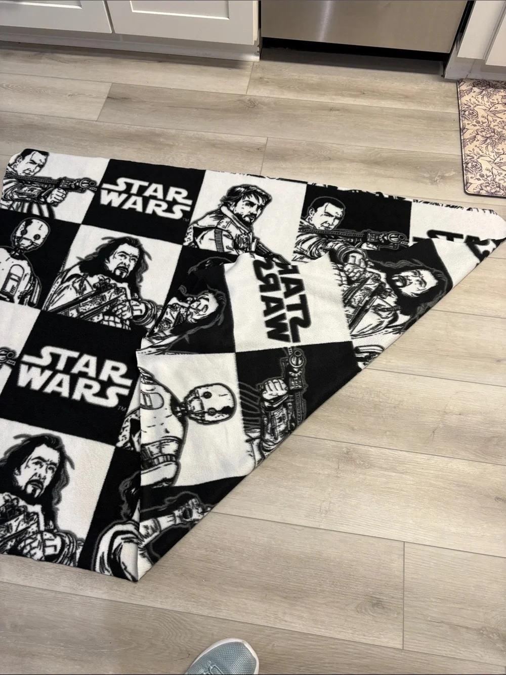 Star Wars Black and White Graphic Fleece Throw Blanket